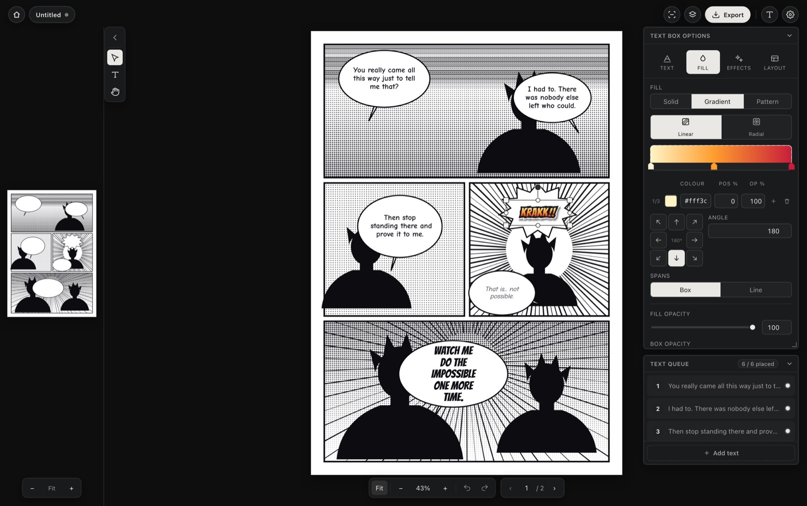 The Manga Typesetter editor